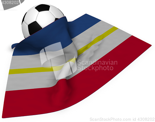 Image of soccer ball and flag of mecklenburg-vorpommern - 3d rendering