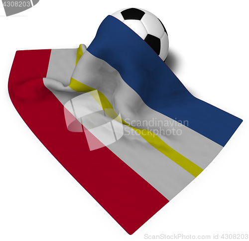 Image of soccer ball and flag of mecklenburg-vorpommern - 3d rendering