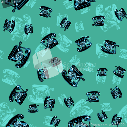 Image of Retro phone seamless pattern background
