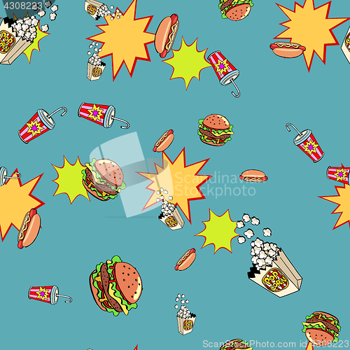 Image of Fast food seamless pattern background