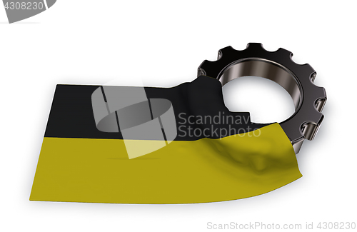 Image of gear wheel and flag of Baden-W?rttemberg - 3d rendering