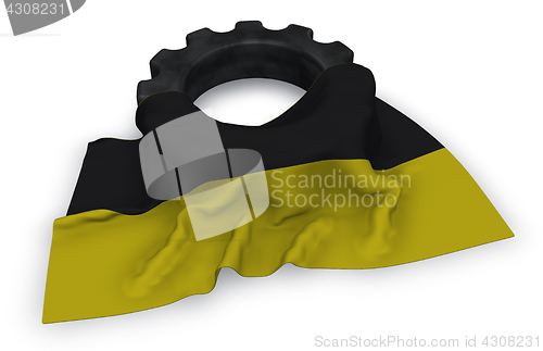 Image of gear wheel and flag of Baden-W?rttemberg - 3d rendering