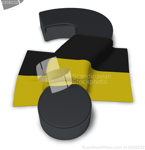 Image of question mark and flag of Baden-W?rttemberg - 3d illustration
