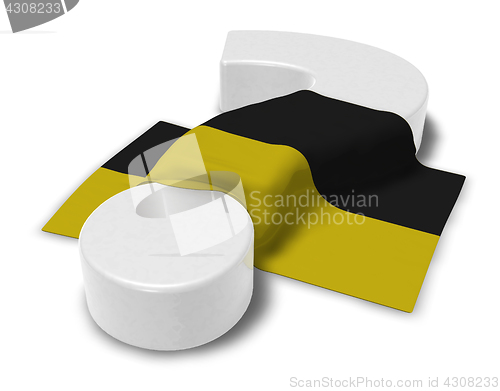 Image of question mark and flag of Baden-W?rttemberg - 3d illustration