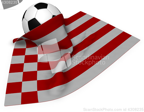 Image of soccer ball and flag of bremen - 3d rendering