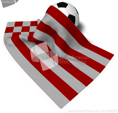 Image of soccer ball and flag of bremen - 3d rendering