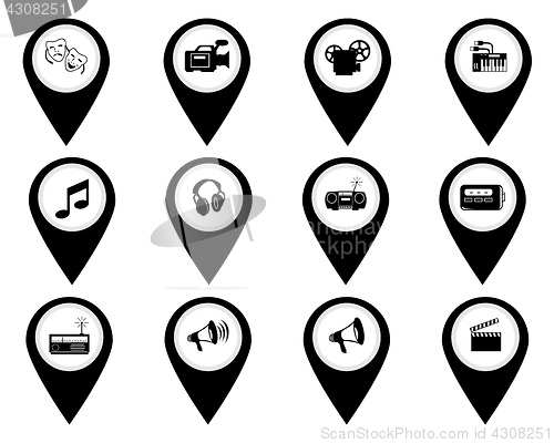 Image of Different buttons for music