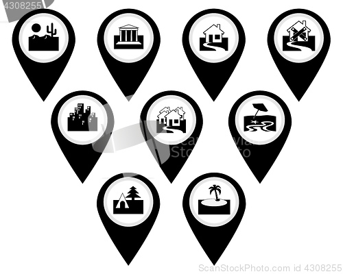 Image of Different signs of architecture and recreation