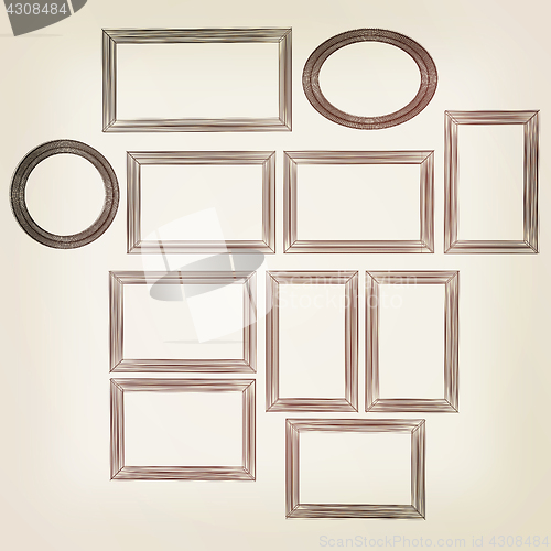 Image of Abstract frames. Conceptual design. 3D illustration. Vintage sty