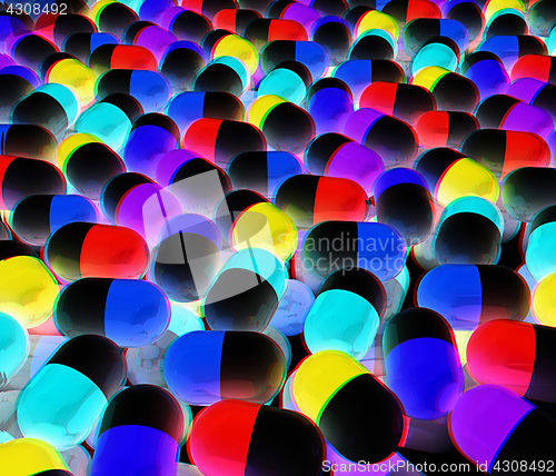 Image of Tablets background. 3D illustration. Anaglyph. View with red/cya