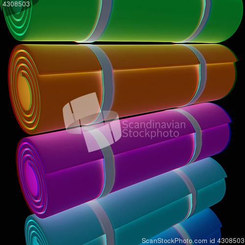 Image of karemats. 3D illustration. Anaglyph. View with red/cyan glasses 