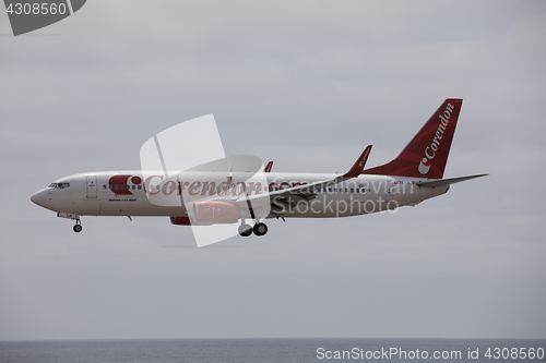 Image of ARECIFE, SPAIN - APRIL, 15 2017: Boeing 737 - 800 of Corendon.co