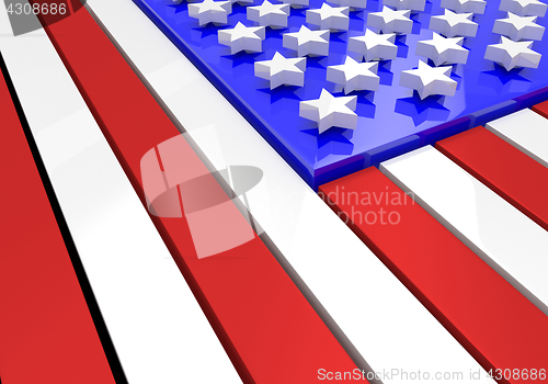 Image of 3D model of an American flag in relief