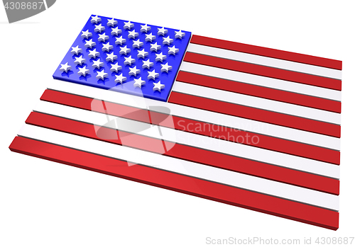 Image of 3D model of an American flag in relief