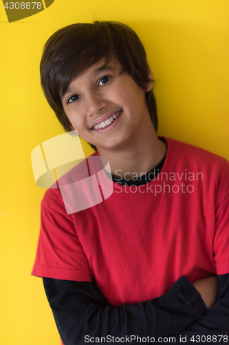 Image of Portrait of a happy young boy