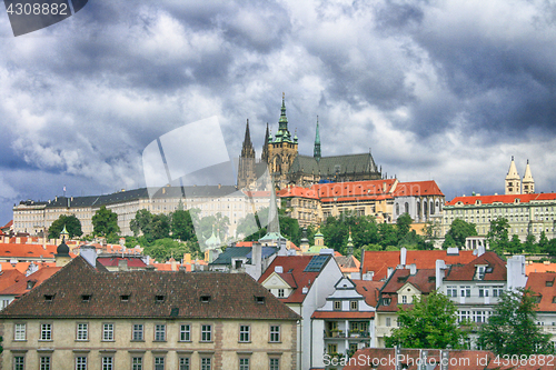 Image of Prague castle and clouds