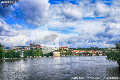 Image of Prague castle and clouds