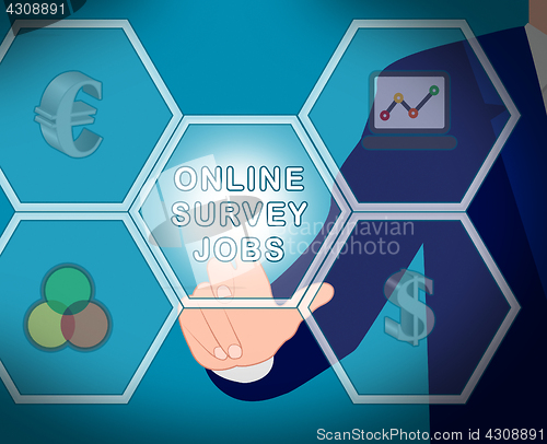 Image of Online Surveys Jobs Displays Internet Survey 3d Illustration