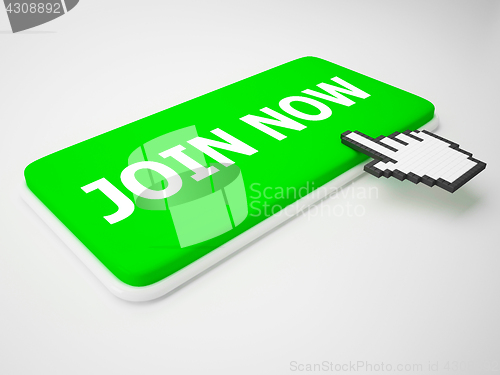 Image of Join Now Key Means Admission 3d Rendering