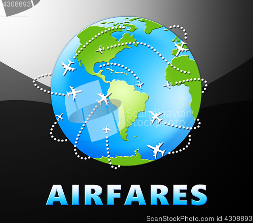 Image of Flight Airfares Means Trip Prices 3d Illustration