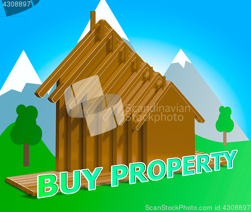 Image of Buy Property Means Real Estate 3d Illustration