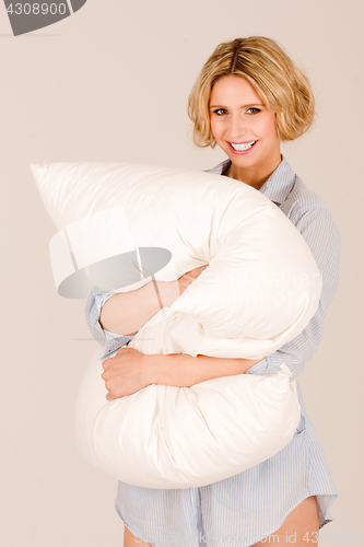 Image of Girl with pillow