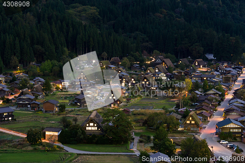 Image of Traditional Shirakawago in Japan at night