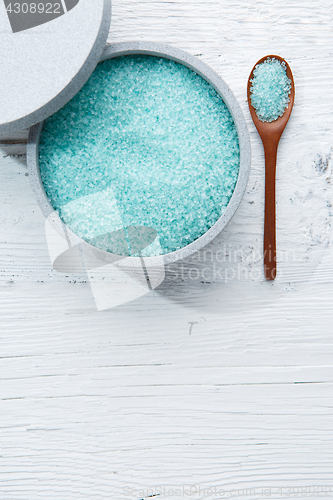 Image of Blue bath salt for spa