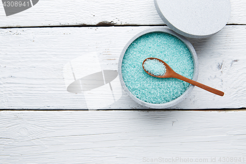 Image of Jar with blue bath salt