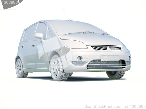 Image of 3d Car White Blank Template