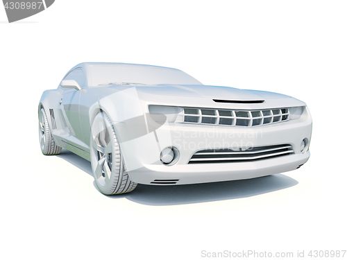 Image of 3d Car White Blank Template