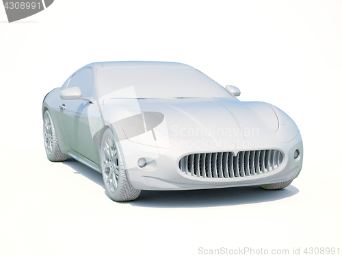 Image of 3d Car White Blank Template