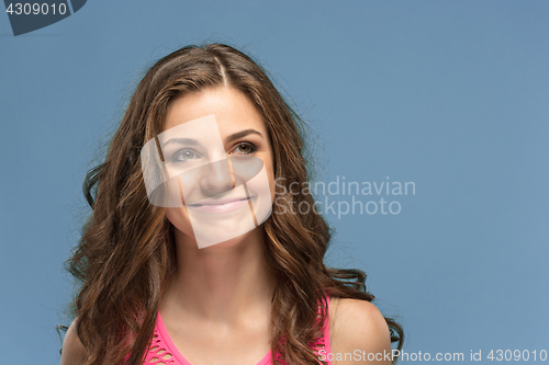 Image of The young woman\'s portrait with happy emotions