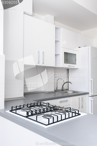 Image of Modern white kitchen