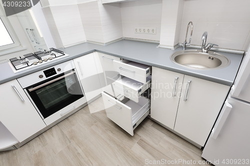 Image of Modern white kitchen