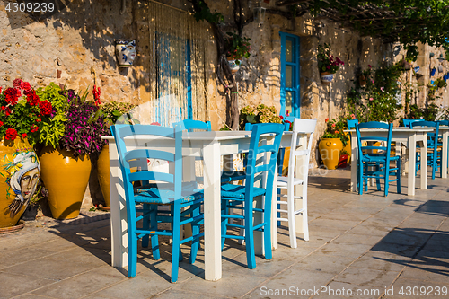 Image of Tables in a traditional Italian Restaurant in Sicily