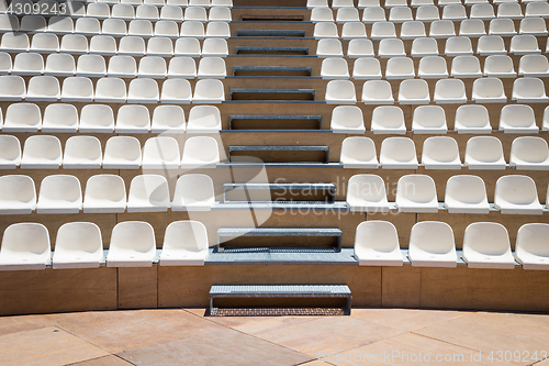 Image of Rows of plastic seats