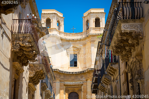 Image of NOTO, ITALY - Detail of Baroque Balcony, 1750