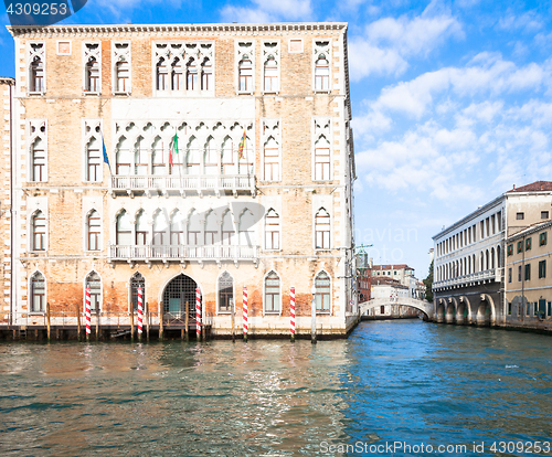 Image of 300 years old venetian palace facade from Canal Grande