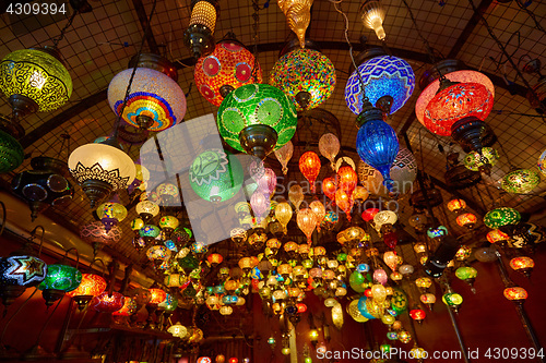 Image of Traditional arabic lanterns on the market