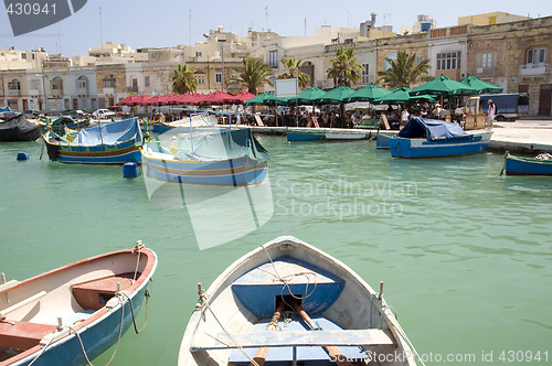 Image of Marsaxlokk ancient fishing village malta mediterranean