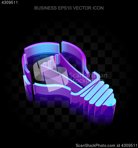 Image of Finance icon: 3d neon glowing Light Bulb made of glass, EPS 10 vector.