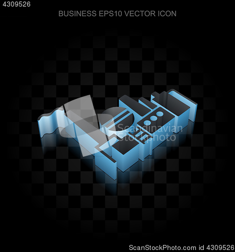 Image of Finance icon: Blue 3d Oil And Gas Indusry made of paper, transparent shadow, EPS 10 vector.