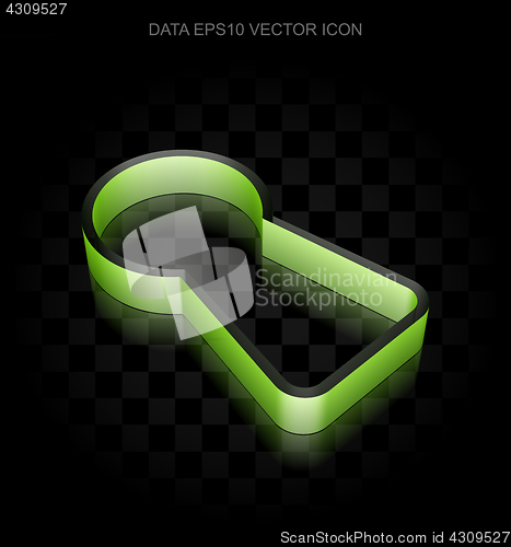 Image of Information icon: Green 3d Keyhole made of paper, transparent shadow, EPS 10 vector.