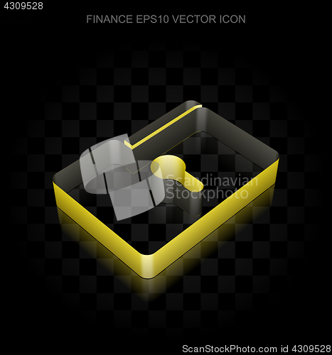 Image of Business icon: Yellow 3d Folder With Keyhole made of paper, transparent shadow, EPS 10 vector.