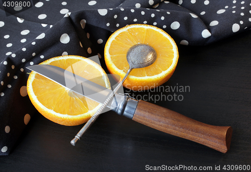 Image of  Two Halves of  Juicy Orange