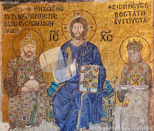 Image of Christ Pantocrator between Emperor Constantine IX Monomachus and the Empress Zoe