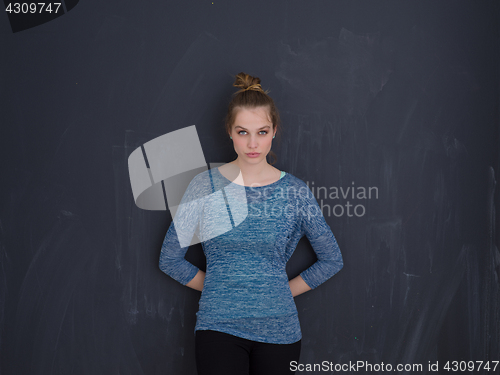 Image of young woman isolated on grey background