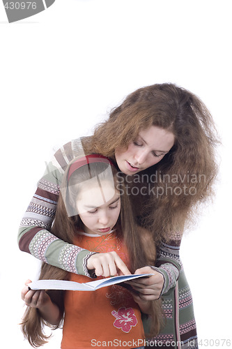 Image of Daughter and mother learning together