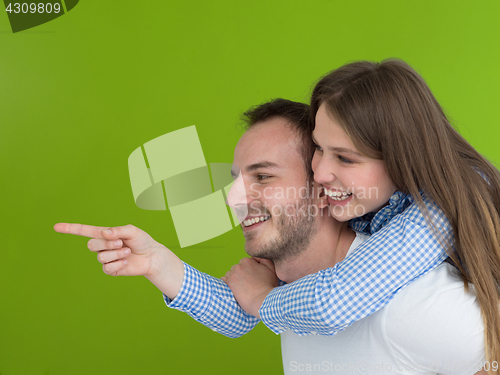 Image of man piggybacking his girlfriend